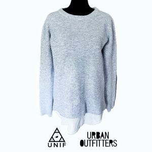 UNIF X Urban Outfitters Knit Sweater Pullover Twofer Waffle Knit Size Medium